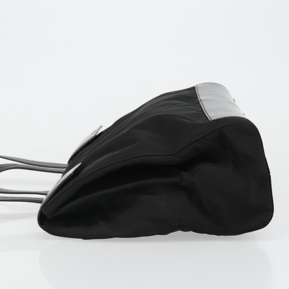 PRADA Hand Bag Nylon Black Silver Auth ka4784A