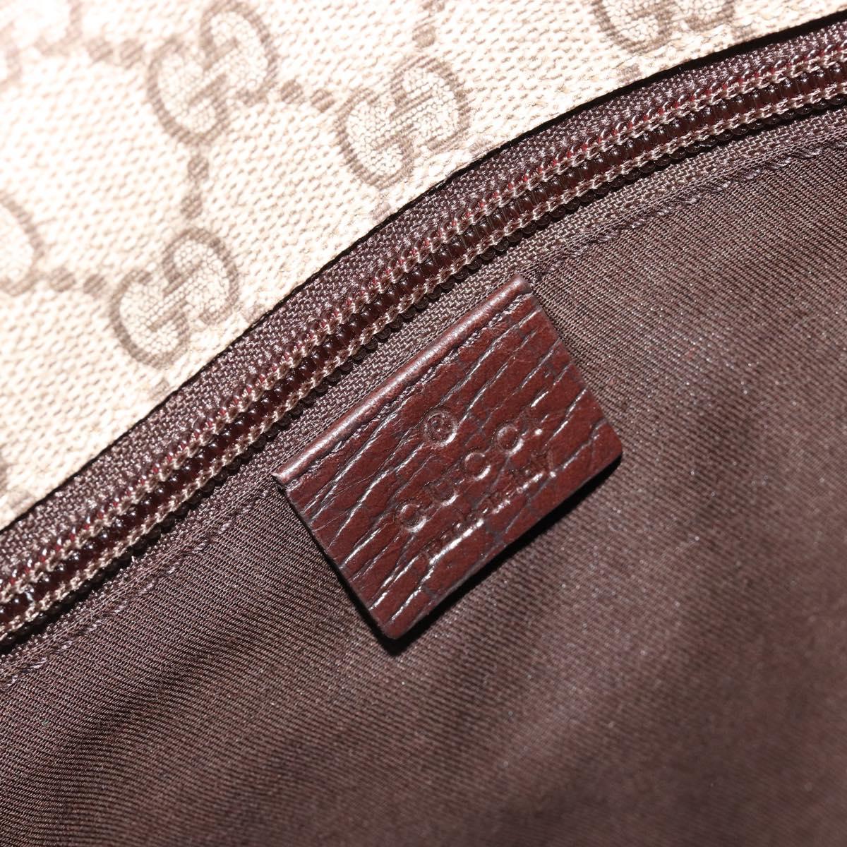 GUCCI GG Supreme Web Sherry Line Shoulder Bag PVC Beige Red 180692 Auth ka4786A