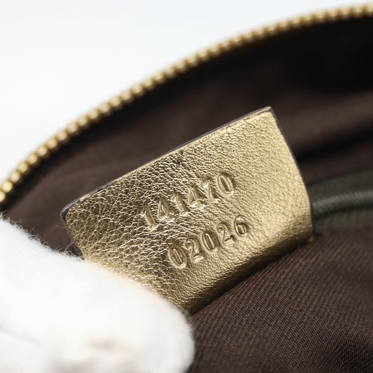 GUCCI GG Canvas Hand Bag Gold 141470 Auth ka4787