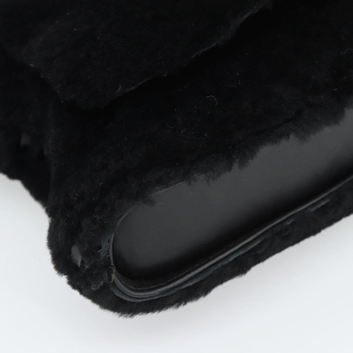 SAINT LAURENT Shoulder Bag Mouton Black Auth ka4788A