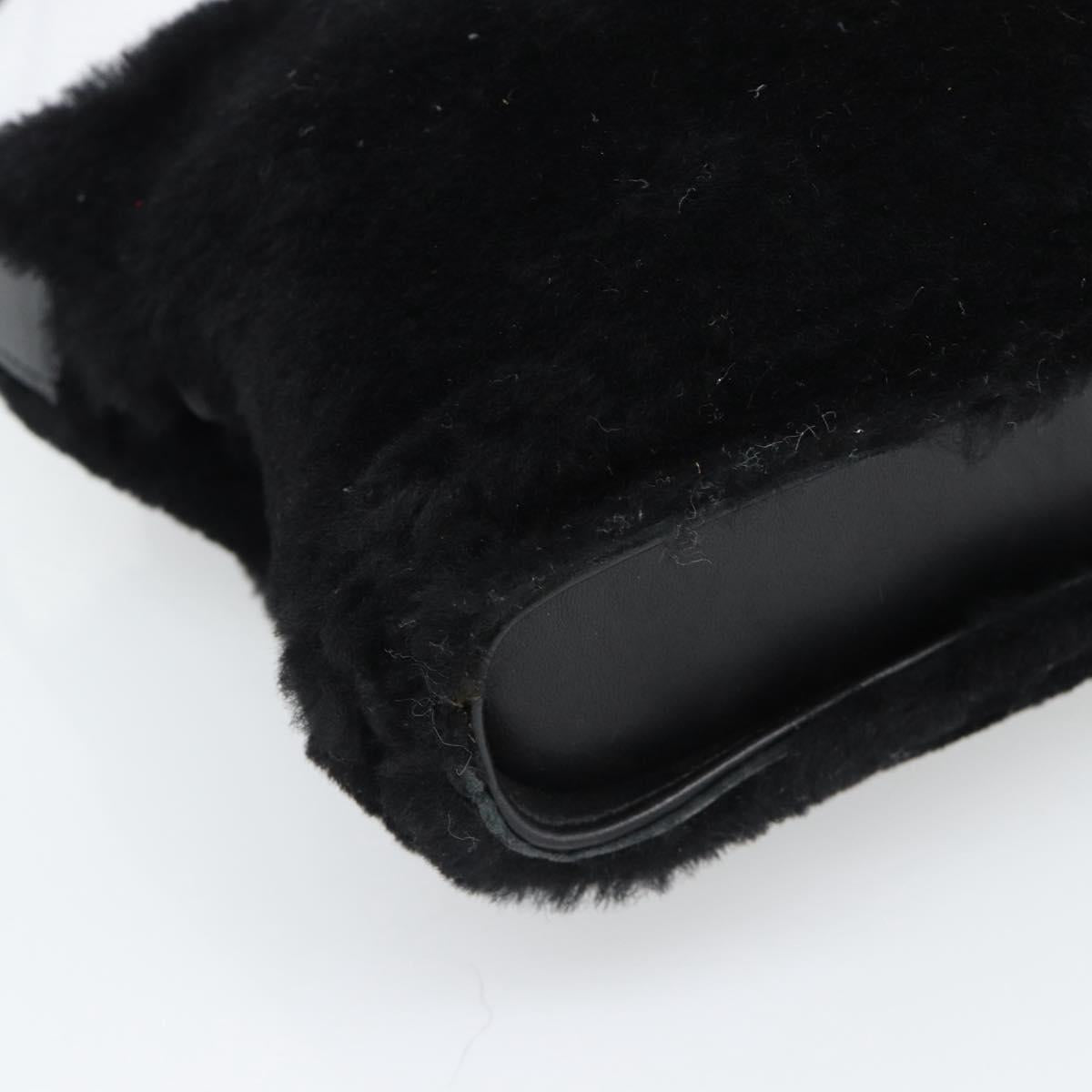 SAINT LAURENT Shoulder Bag Mouton Black Auth ka4788A