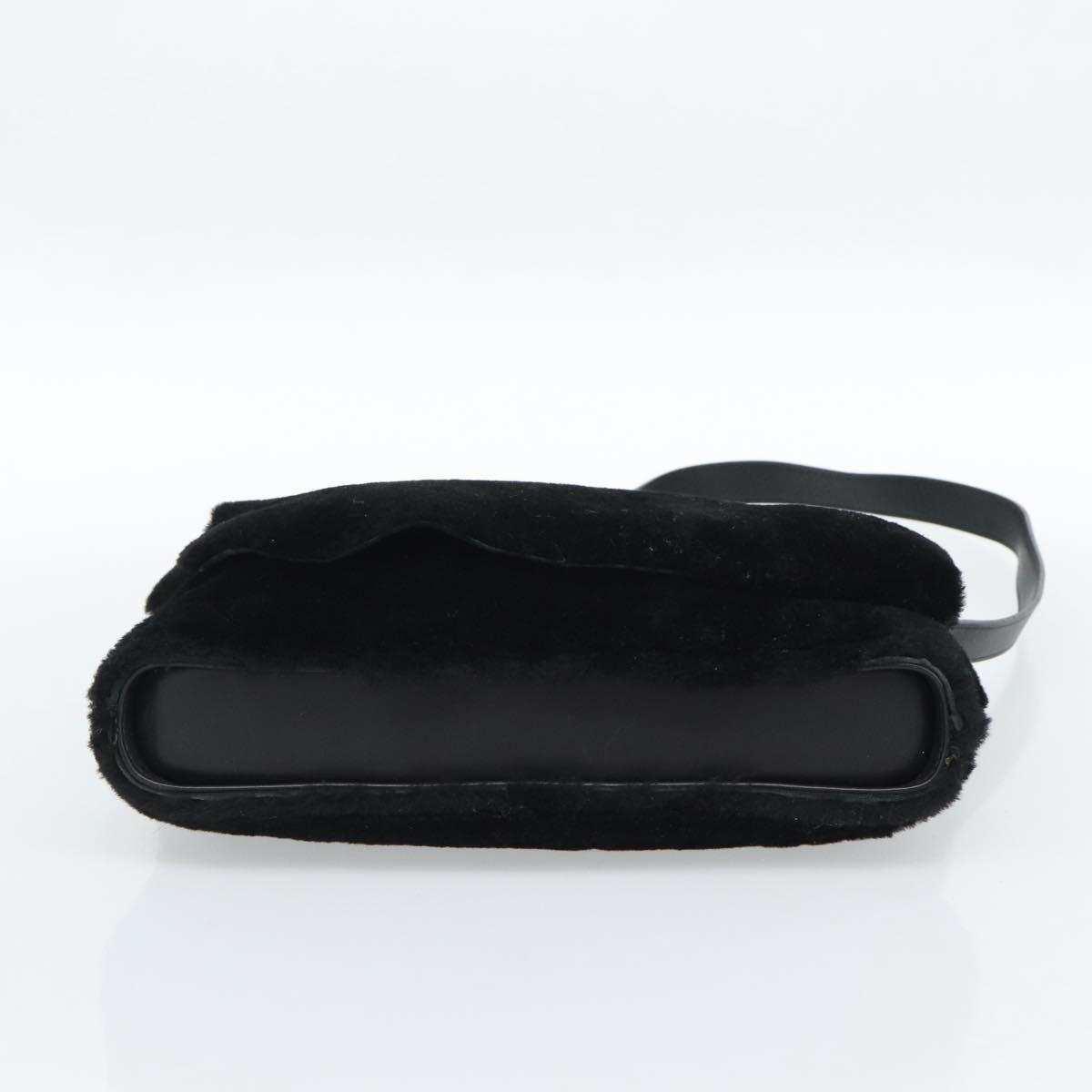 SAINT LAURENT Shoulder Bag Mouton Black Auth ka4788A