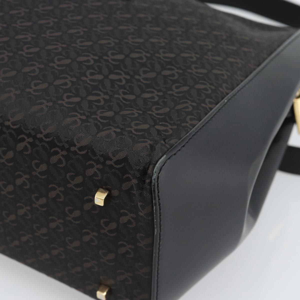 LOEWE Tote Bag Canvas Black Gold Auth ka4789
