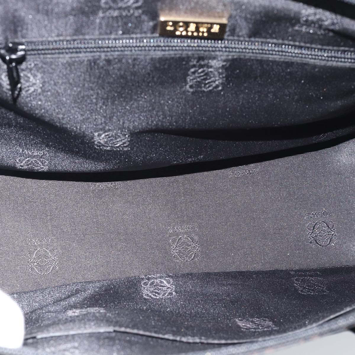 LOEWE Tote Bag Canvas Black Gold Auth ka4789