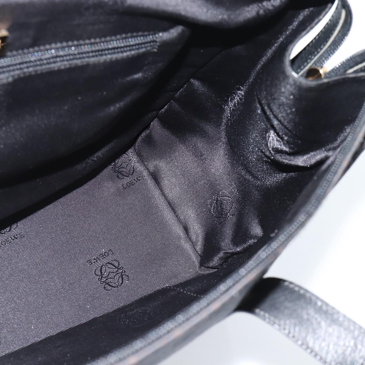 LOEWE Tote Bag Canvas Black Gold Auth ka4789