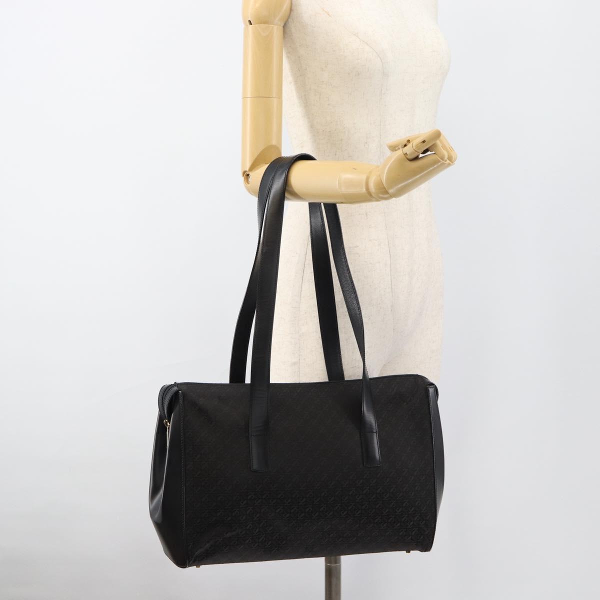 LOEWE Tote Bag Canvas Black Gold Auth ka4789
