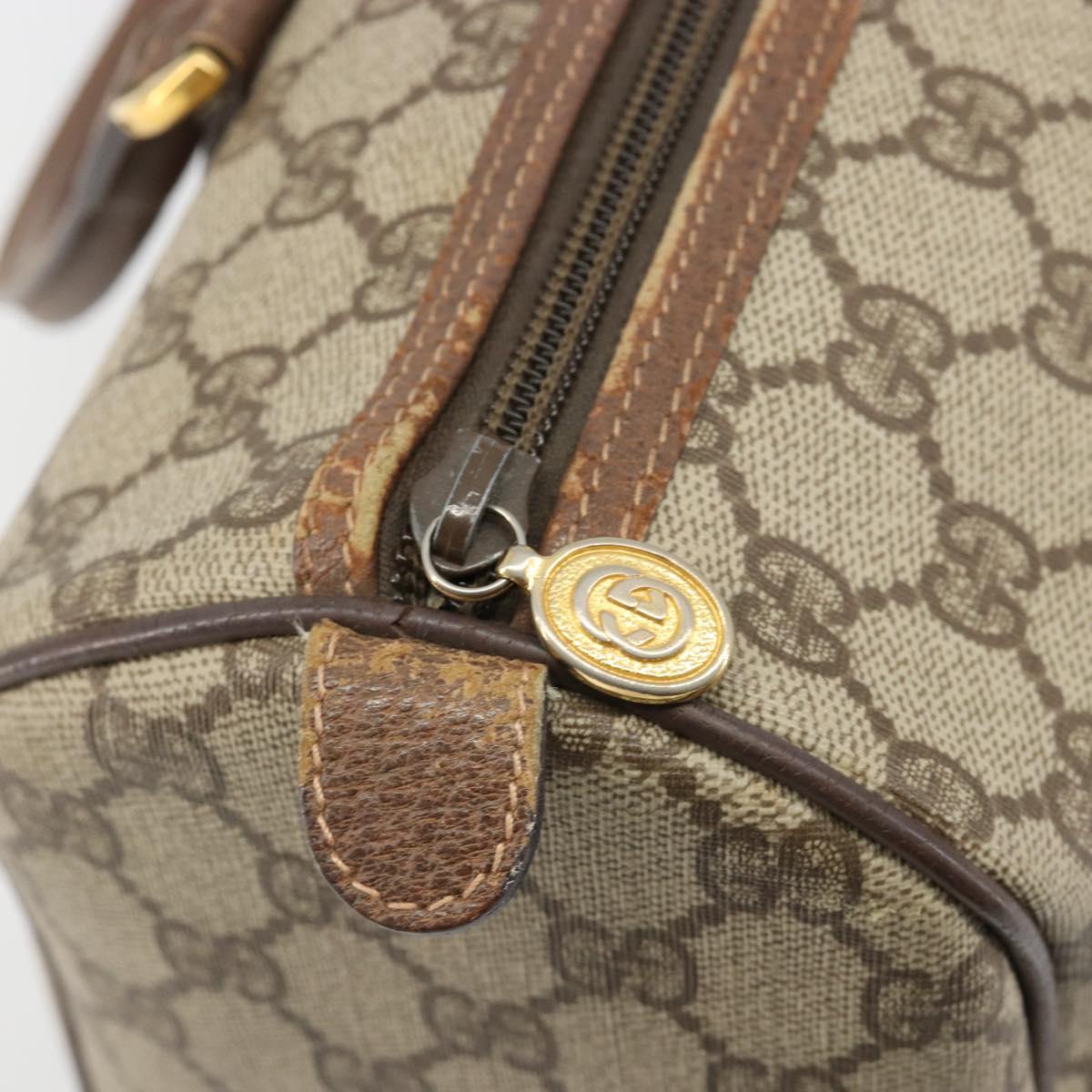 GUCCI GG Supreme Hand Bag PVC Beige Gold 002 39 6842 Auth ka4795