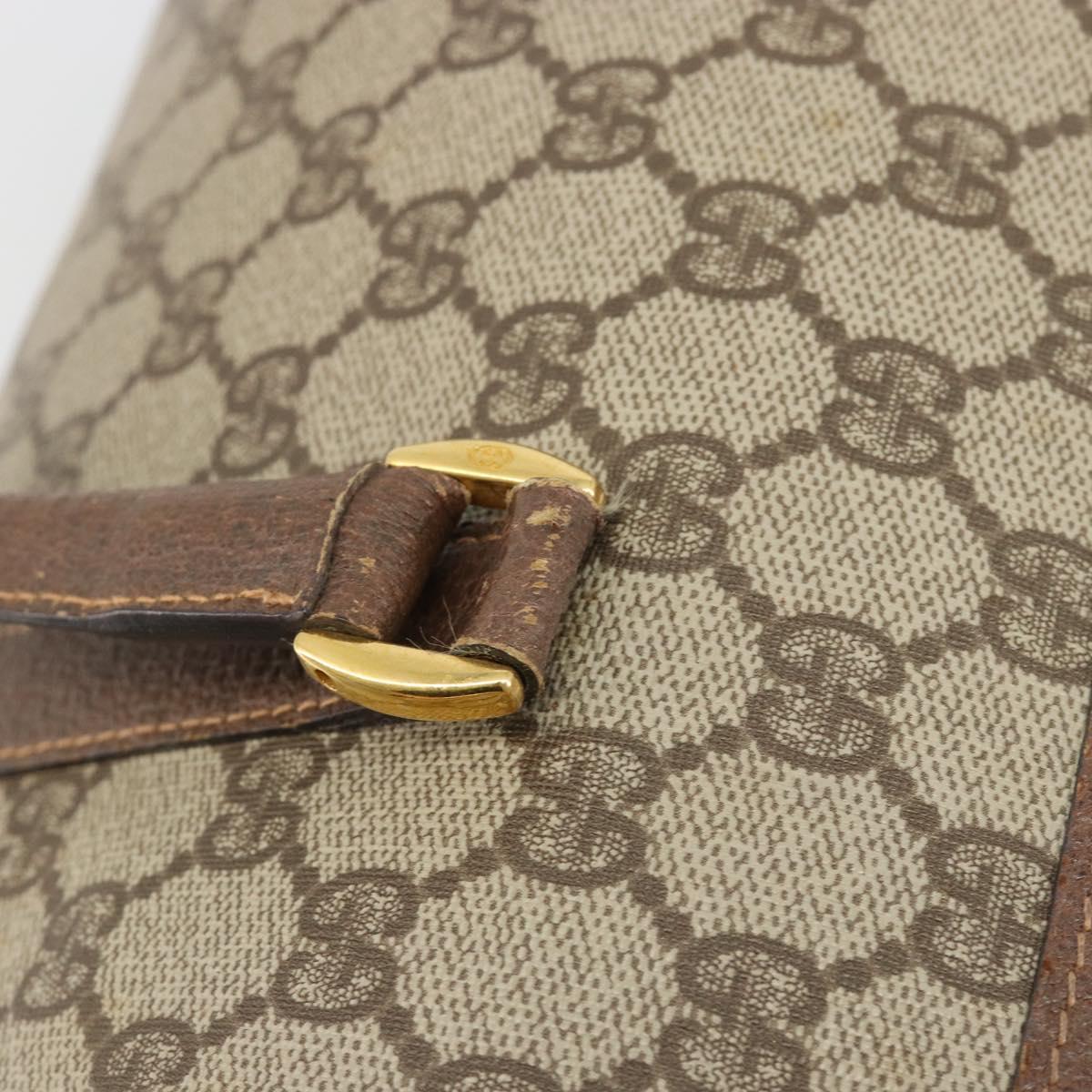 GUCCI GG Supreme Hand Bag PVC Beige Gold 002 39 6842 Auth ka4795