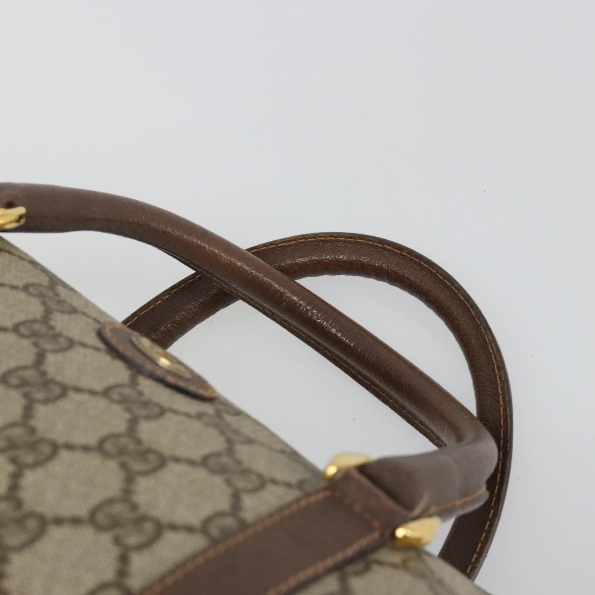 GUCCI GG Supreme Hand Bag PVC Beige Gold 002 39 6842 Auth ka4795