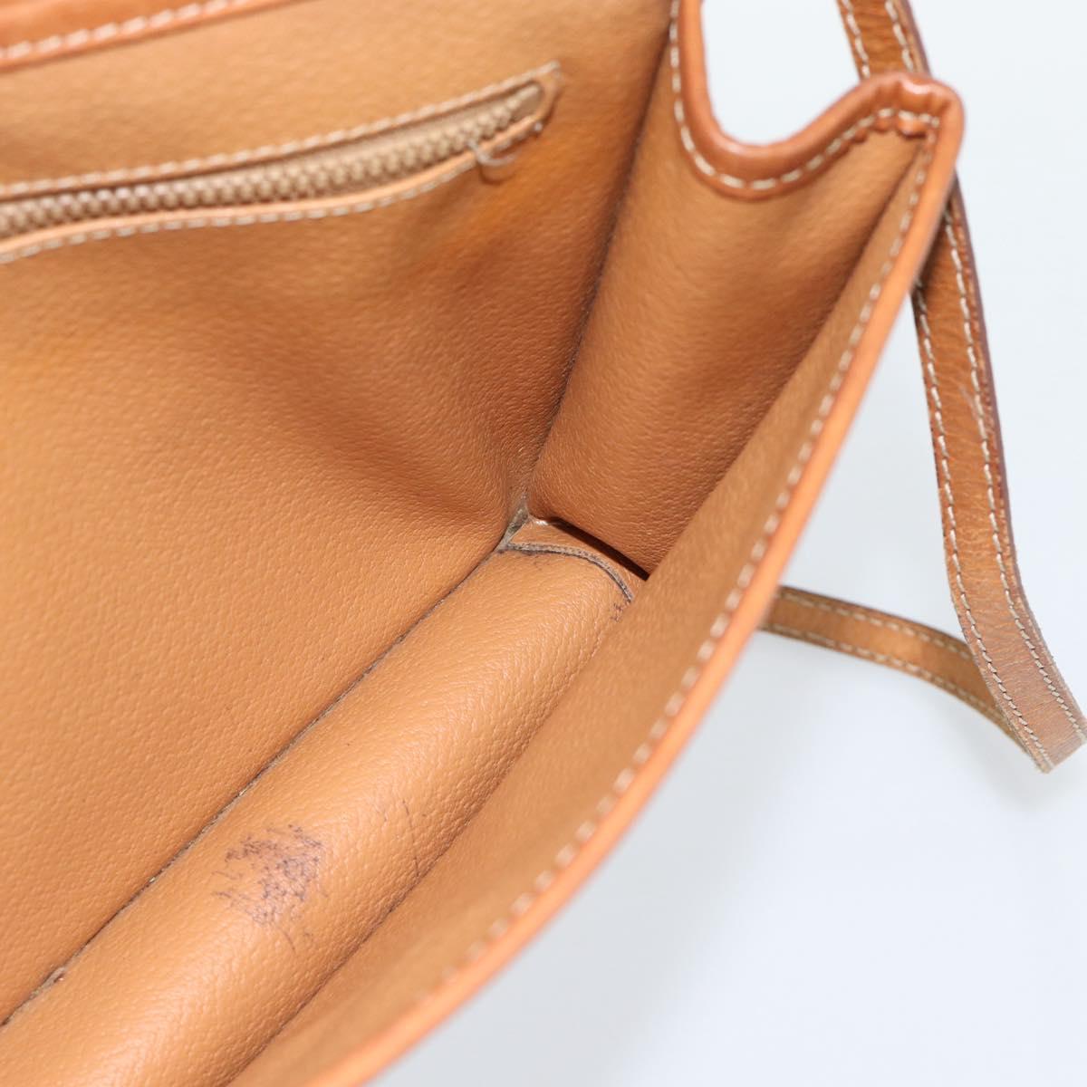 CELINE Macadam Canvas Shoulder Bag PVC Leather Brown Gold Auth ka4803