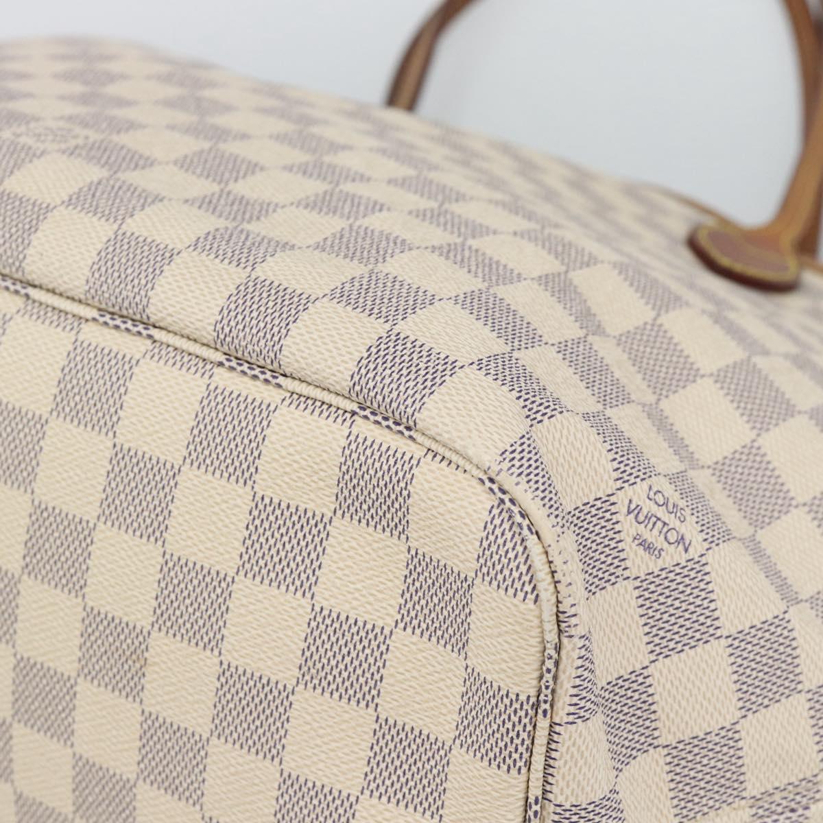 LOUIS VUITTON Damier Azur Neverfull MM Tote Bag N41605 LV Auth ka4805