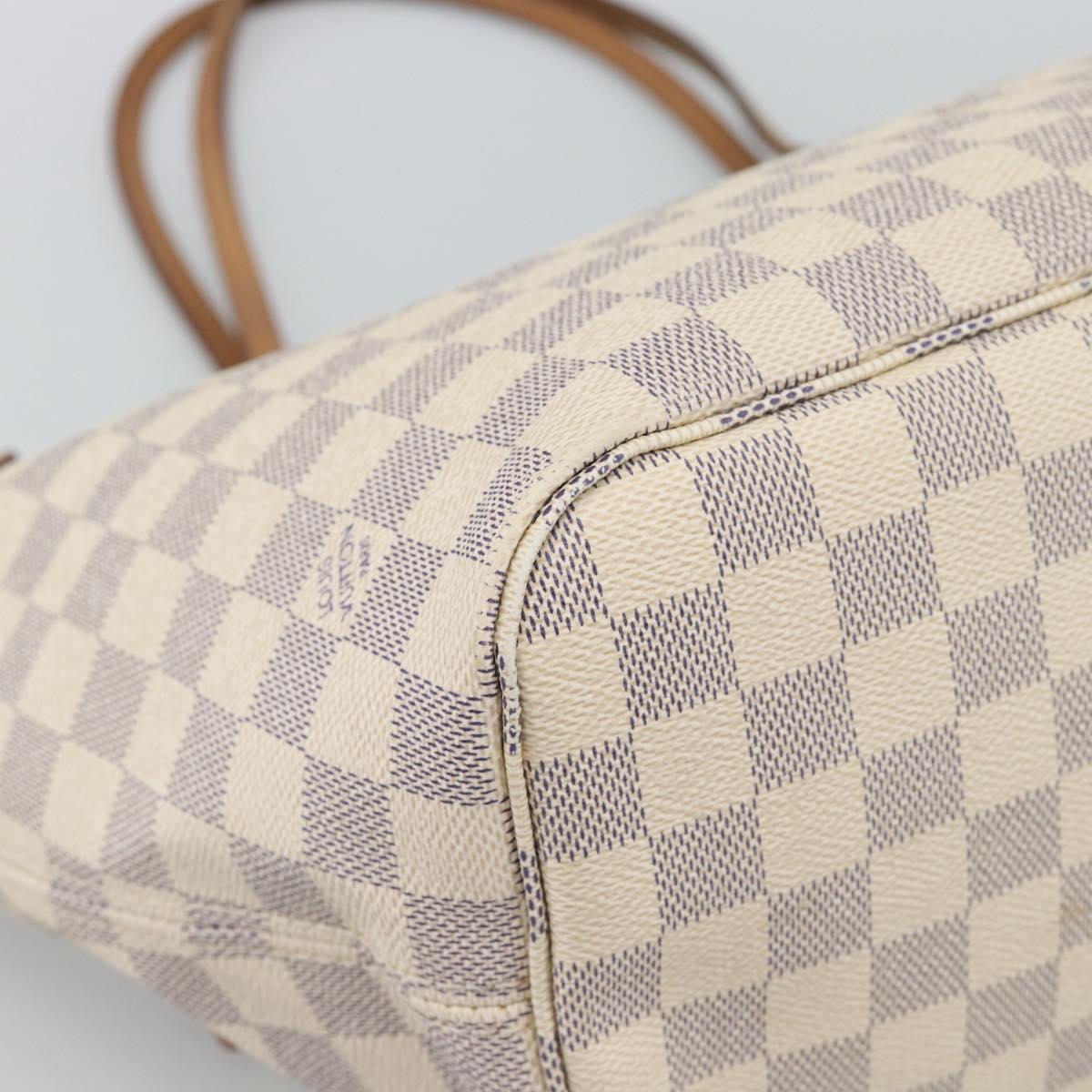 LOUIS VUITTON Damier Azur Neverfull MM Tote Bag N41605 LV Auth ka4805