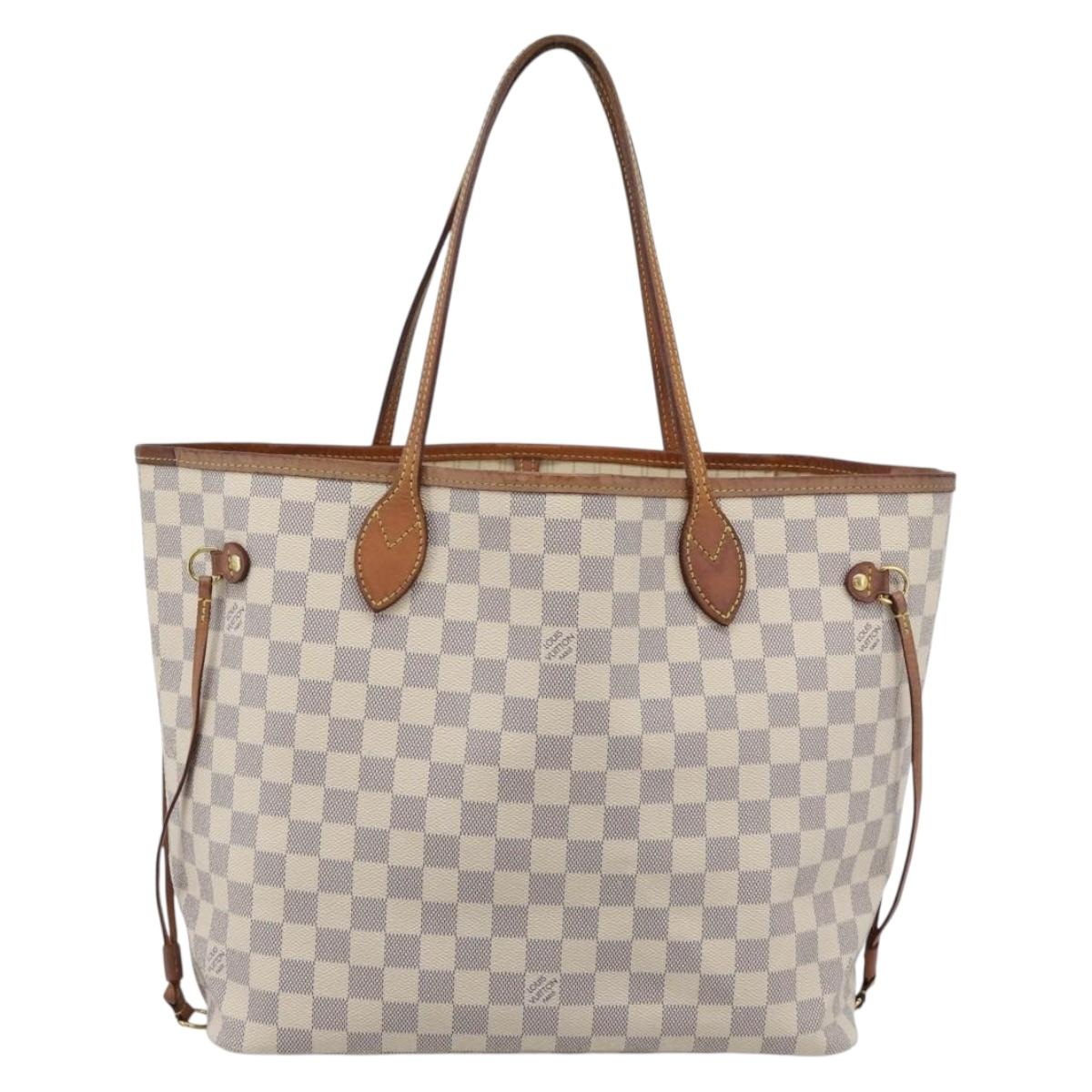 LOUIS VUITTON Damier Azur Neverfull MM Tote Bag N41605 LV Auth ka4805