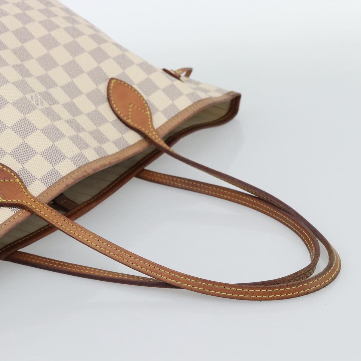 LOUIS VUITTON Damier Azur Neverfull MM Tote Bag N41605 LV Auth ka4805