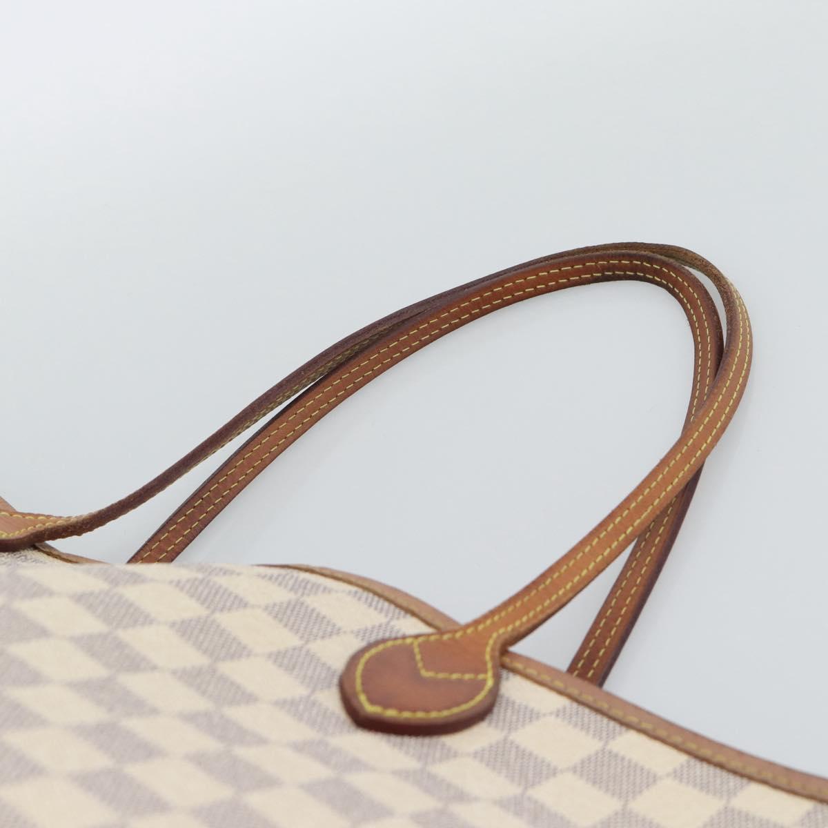 LOUIS VUITTON Damier Azur Neverfull MM Tote Bag N41605 LV Auth ka4805