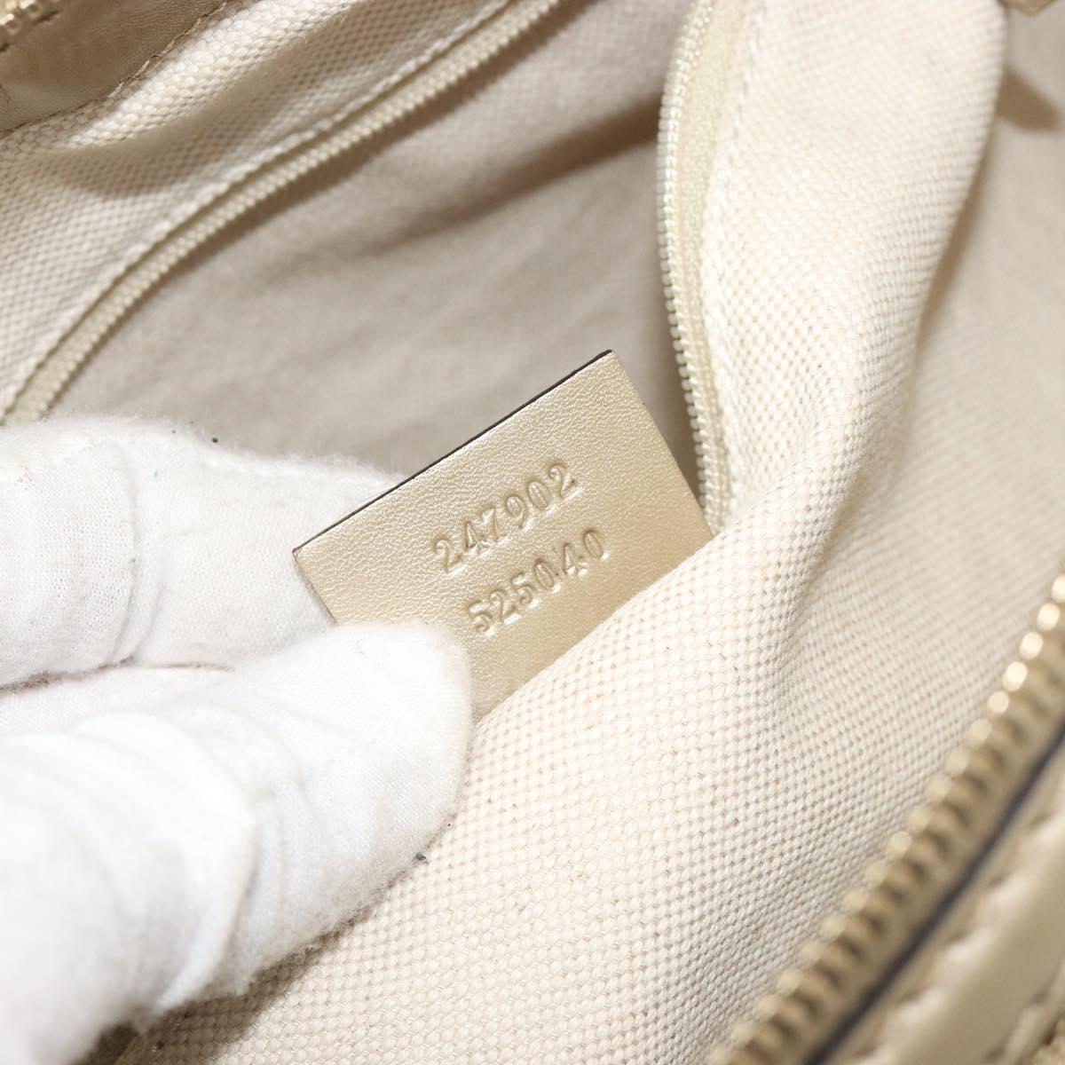 GUCCI GG Canvas Hand Bag 2way Beige Gold 247902 Auth ka4810A