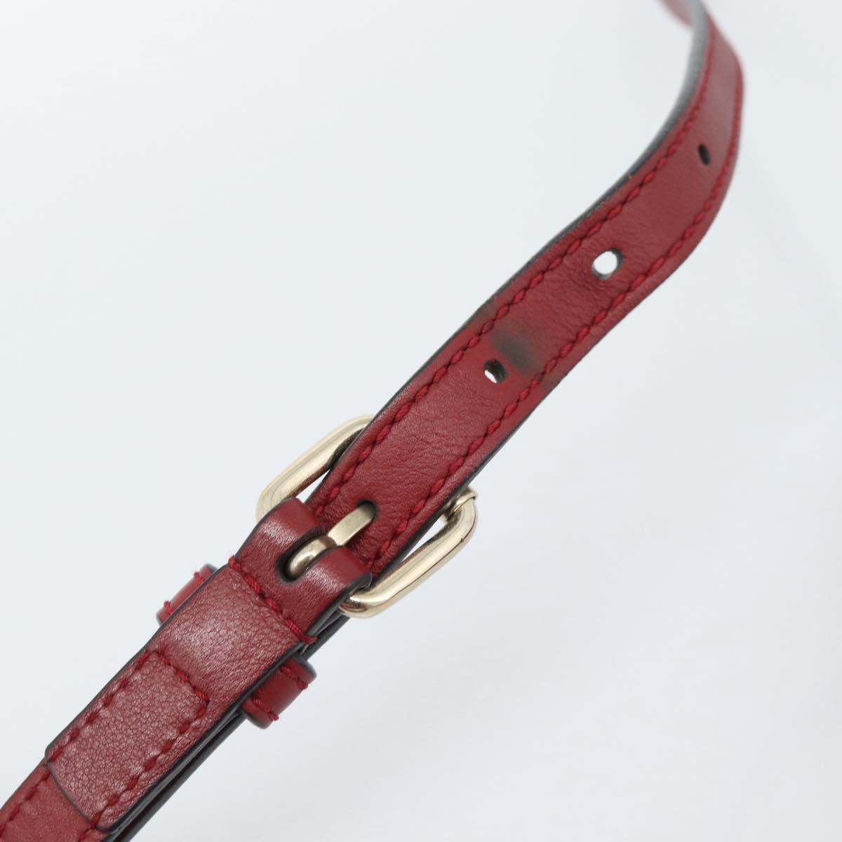 GUCCI Micro GG Canvas Hand Bag 2way Red Gold 449656 Auth ka4811A