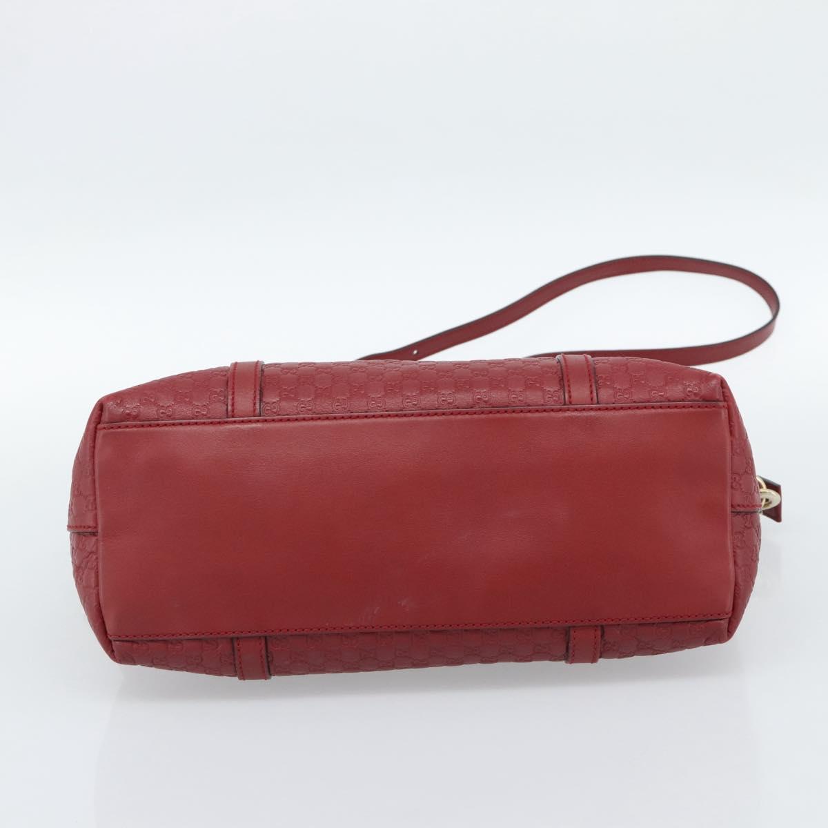 GUCCI Micro GG Canvas Hand Bag 2way Red Gold 449656 Auth ka4811A