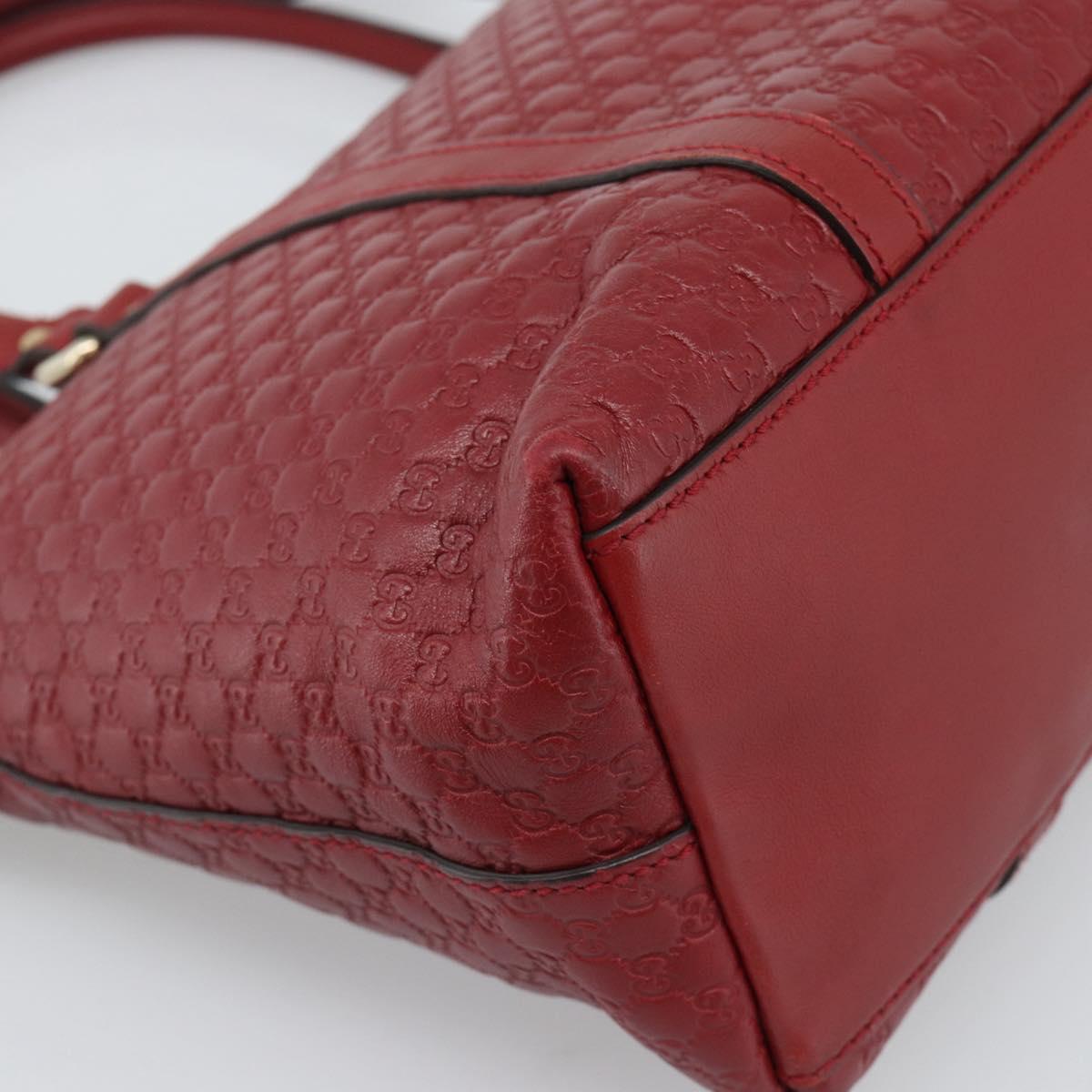 GUCCI Micro GG Canvas Hand Bag 2way Red Gold 449656 Auth ka4811A