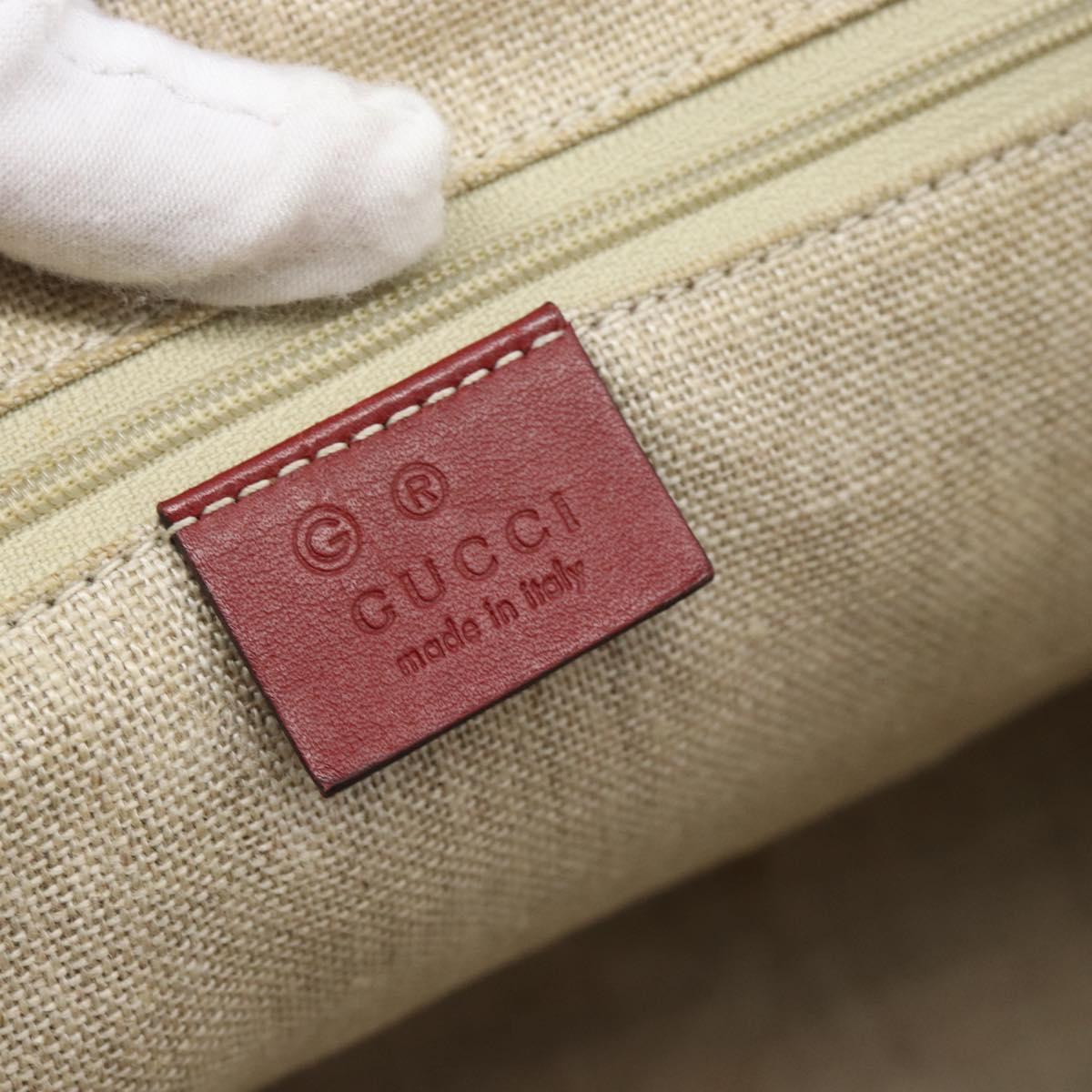 GUCCI Micro GG Canvas Hand Bag 2way Red Gold 449656 Auth ka4811A