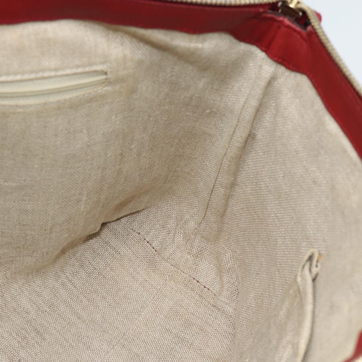 GUCCI Micro GG Canvas Hand Bag 2way Red Gold 449656 Auth ka4811A