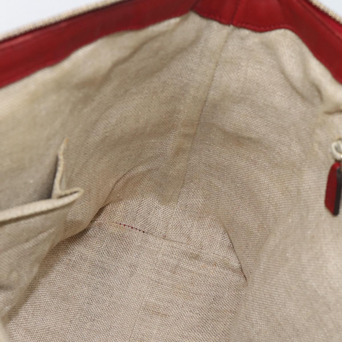 GUCCI Micro GG Canvas Hand Bag 2way Red Gold 449656 Auth ka4811A