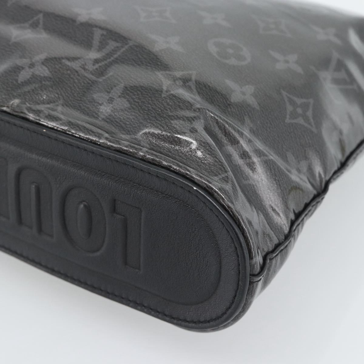 LOUIS VUITTON Monogram Eclipse Glaze Pochette Cosmos Black M63373 Auth ka4815