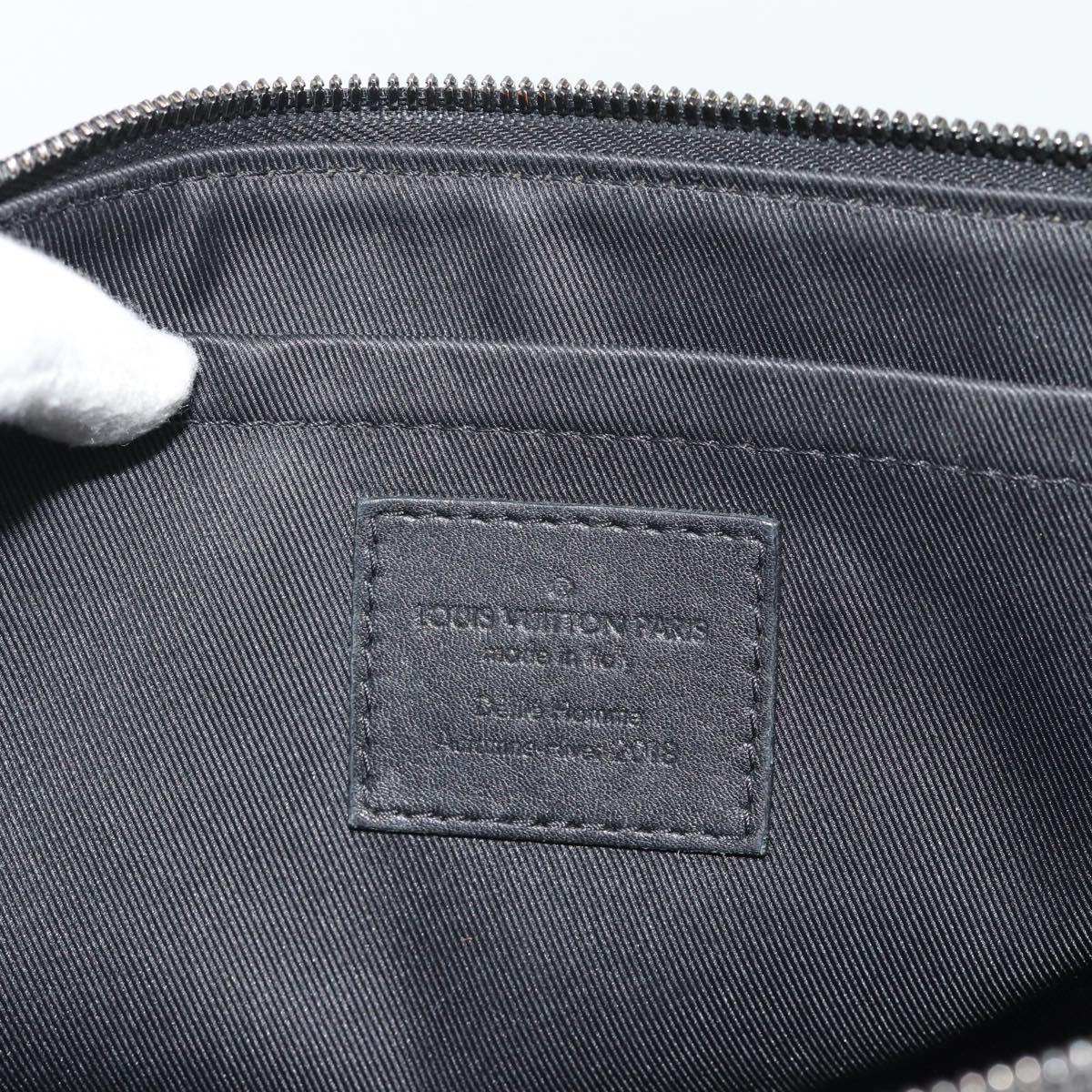 LOUIS VUITTON Monogram Eclipse Glaze Pochette Cosmos Black M63373 Auth ka4815