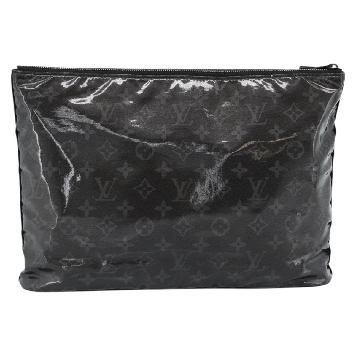 LOUIS VUITTON Monogram Eclipse Glaze Pochette Cosmos Black M63373 Auth ka4815