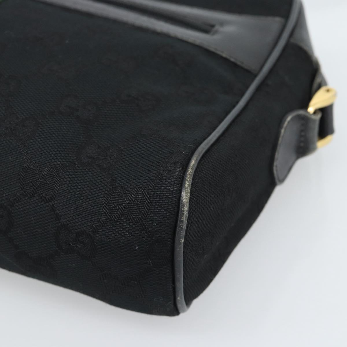 GUCCI GG Canvas Web Sherry Line Shoulder Bag Black Red Green Auth ka4825