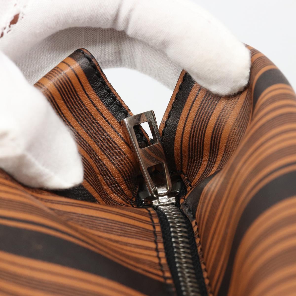 LOEWE Tote Bag Leather Brown Silver Auth ka4826