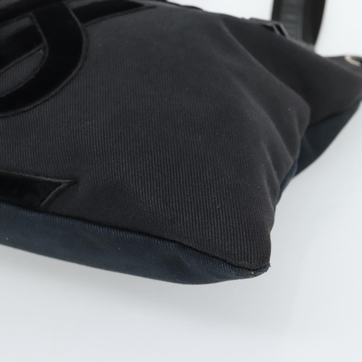 SAINT LAURENT Kahala Tote Bag Canvas Black Silver 123435 Auth ka4828