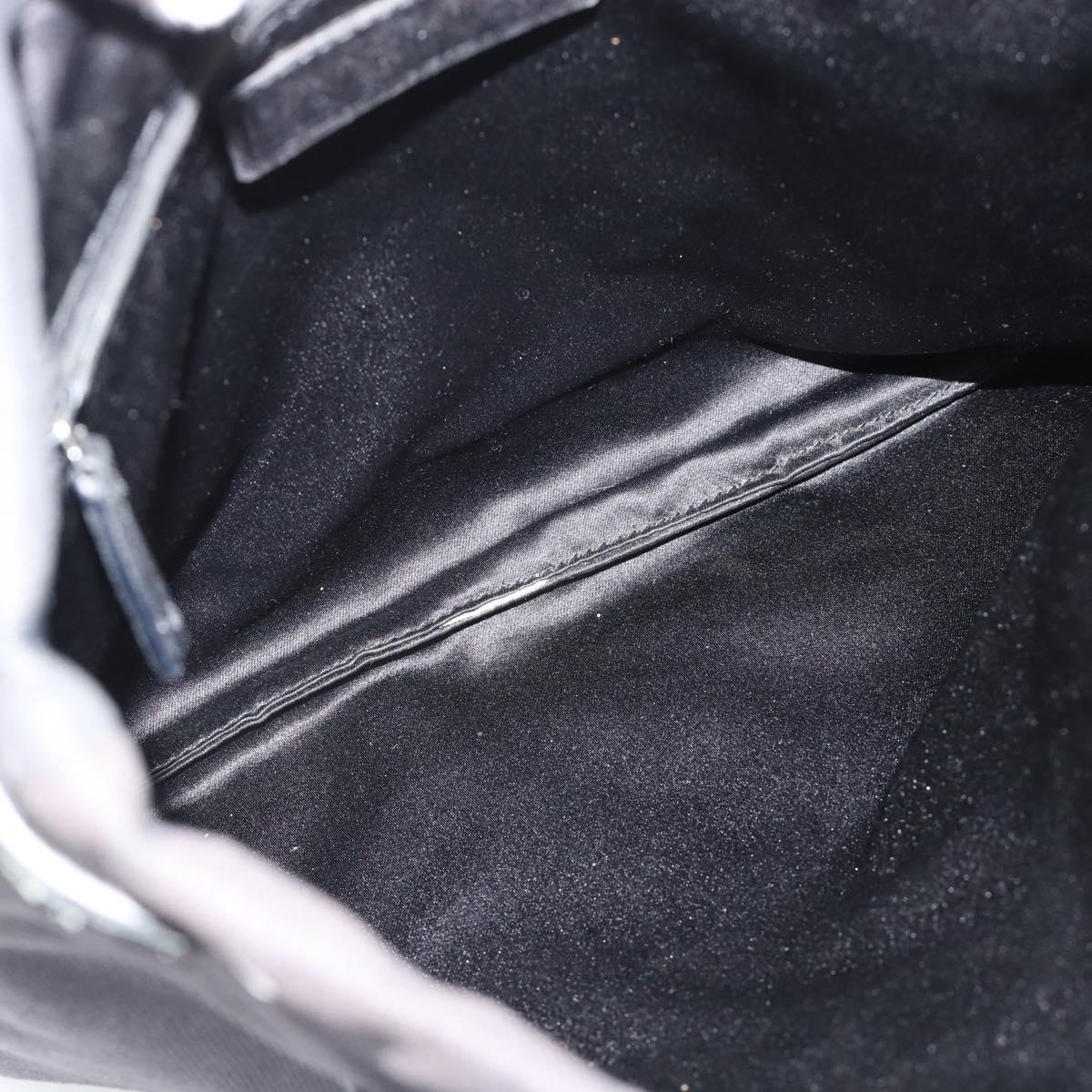 SAINT LAURENT Kahala Tote Bag Canvas Black Silver 123435 Auth ka4828