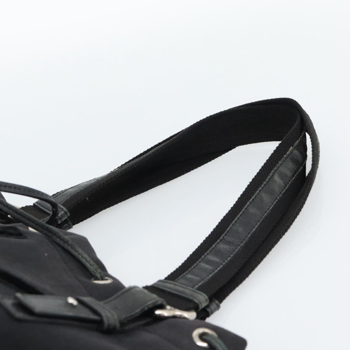 SAINT LAURENT Kahala Tote Bag Canvas Black Silver 123435 Auth ka4828