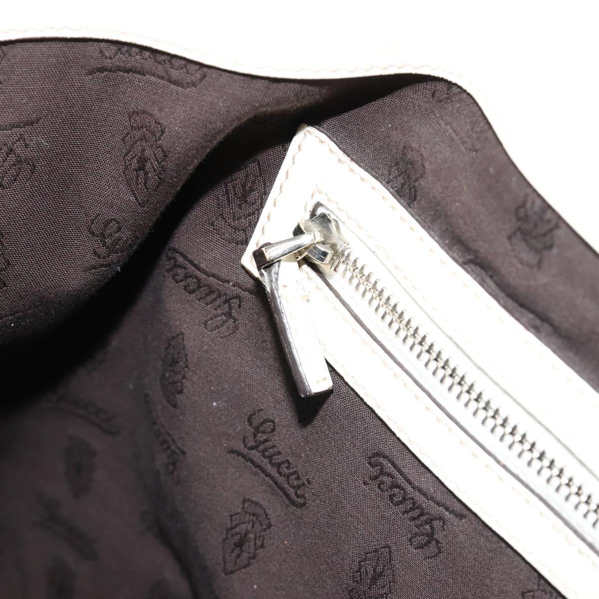 GUCCI GG Canvas Guccissima Hand Bag Leather White Silver 229852 Auth ka4829