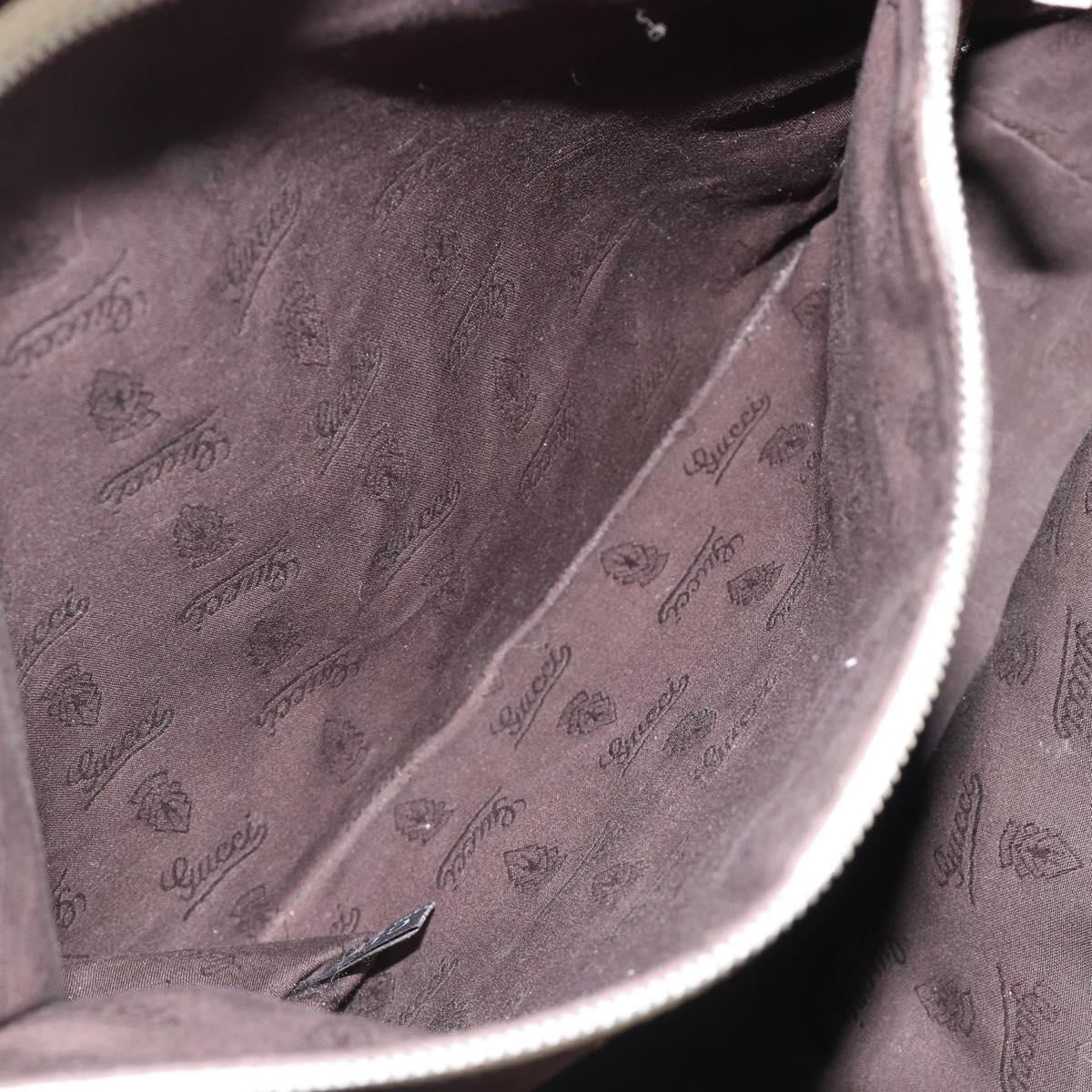 GUCCI GG Canvas Guccissima Hand Bag Leather White Silver 229852 Auth ka4829