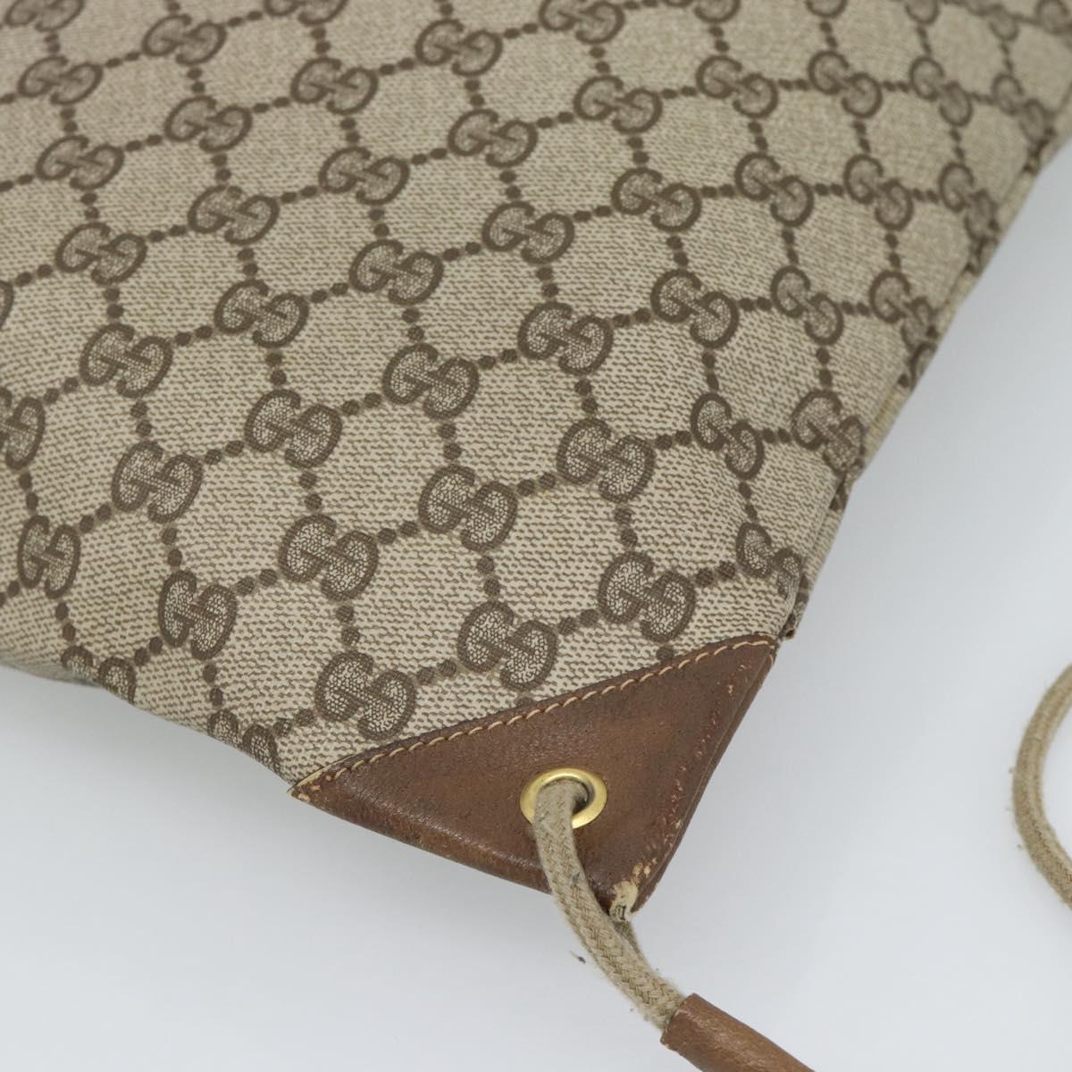 GUCCI GG Supreme Shoulder Bag PVC Beige Gold 97 19 302 Auth ka4830