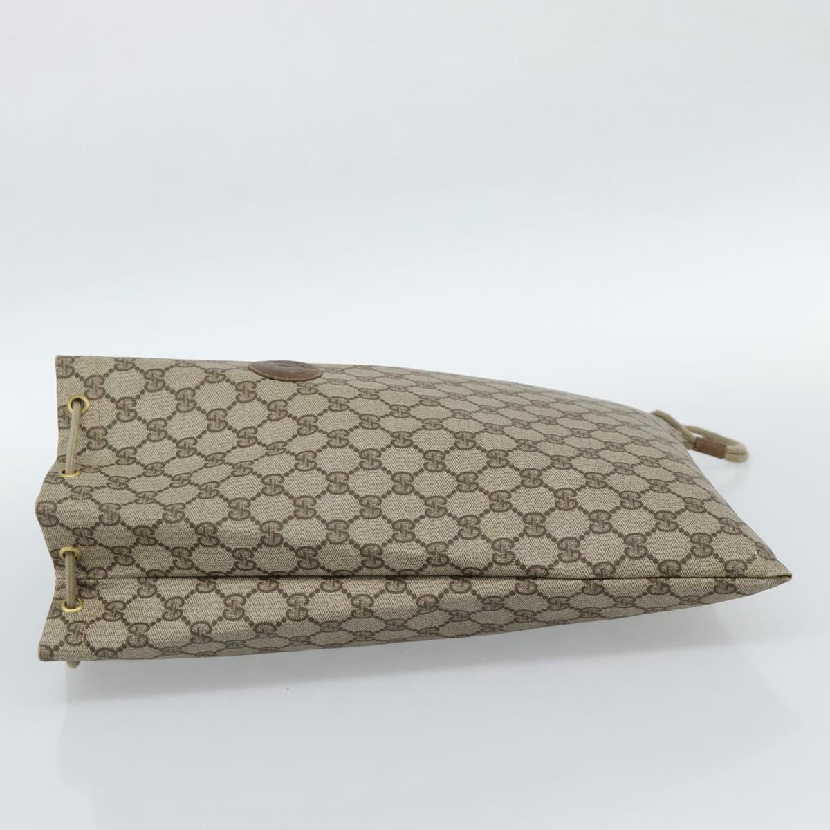 GUCCI GG Supreme Shoulder Bag PVC Beige Gold 97 19 302 Auth ka4830