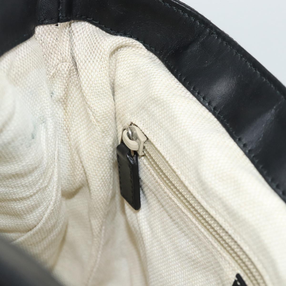 GUCCI GG Canvas Web Sherry Line Shoulder Bag Black Silver Red 322077 Auth ka4834
