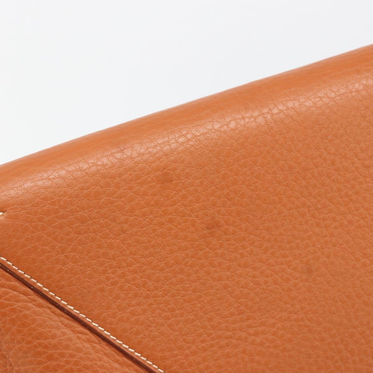 HERMES Christine Fjord Shoulder Bag Taurillon Leather Brown Auth ka4835SAV