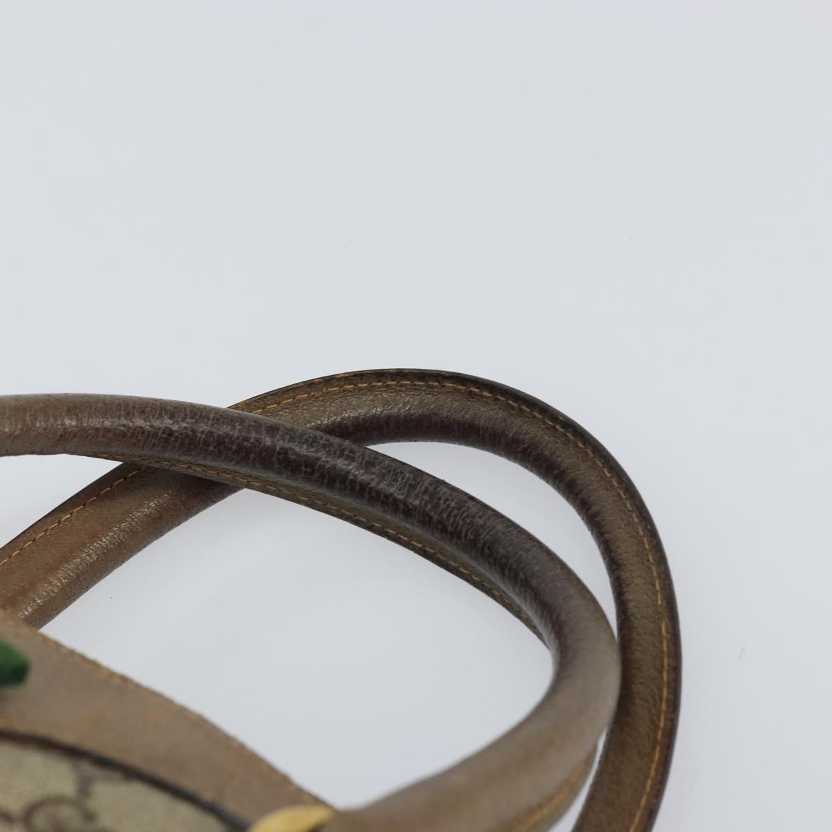 GUCCI GG Supreme Web Sherry Line Boston Bag PVC Beige Gold 40 02 007 Auth ka484