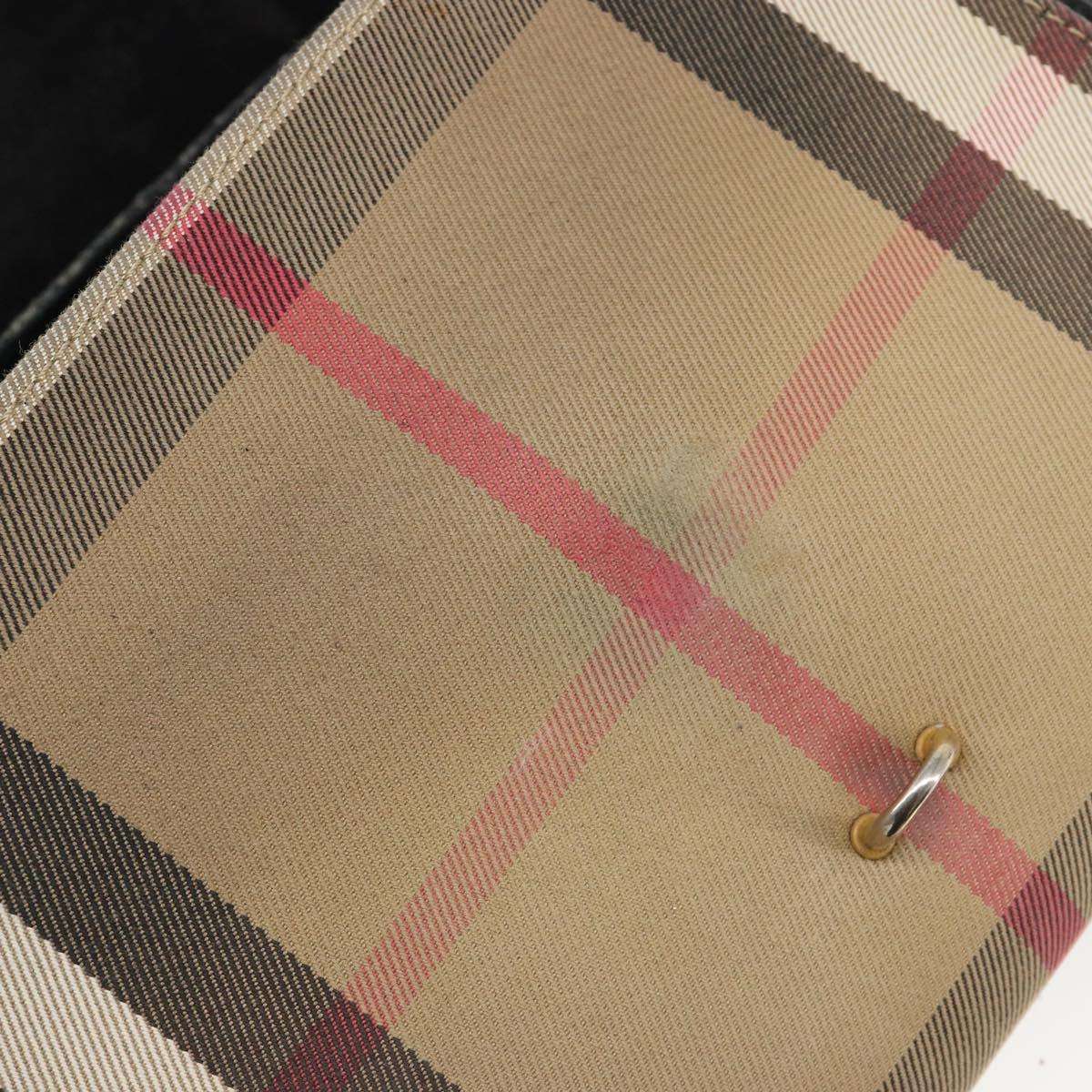 BURBERRY Nova Check Shoulder Bag Canvas Leather Beige Gold Auth ka4843