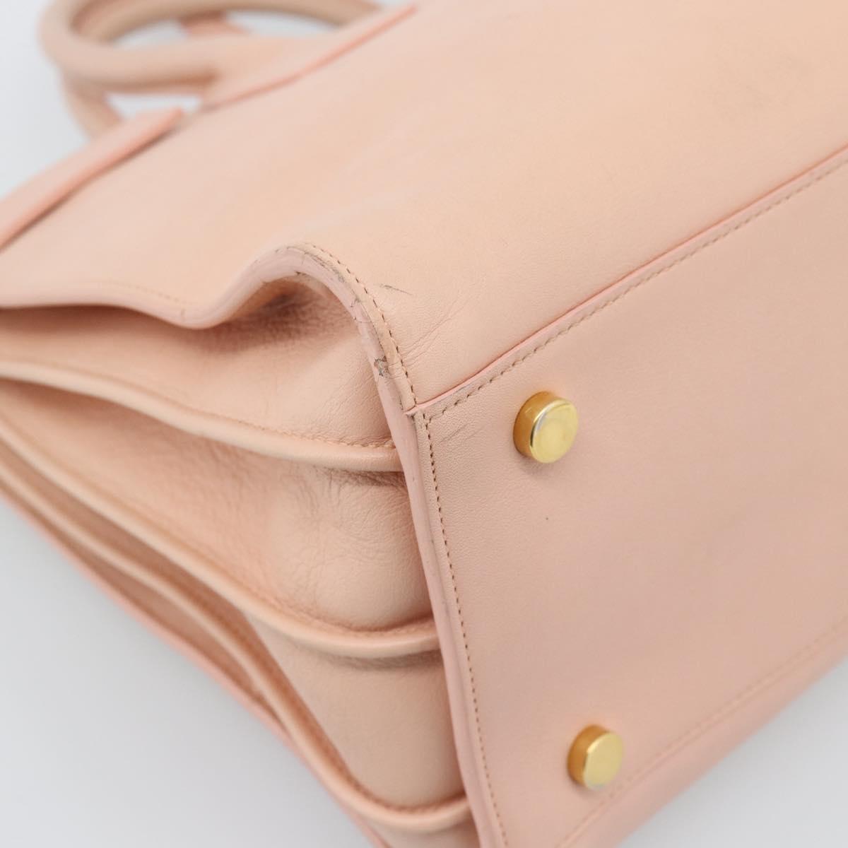 SAINT LAURENT Sac De Jules Hand Bag Leather 2way Pink Gold Auth ka4847V