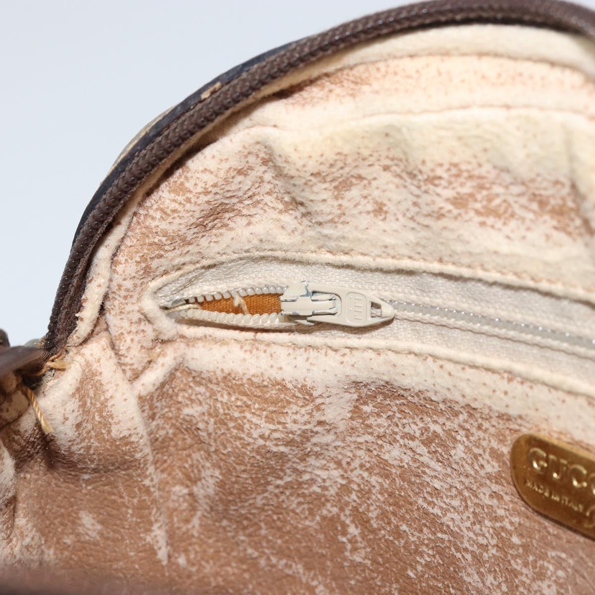 GUCCI GG Plus Supreme Shoulder Bag PVC Beige Gold Auth ka485