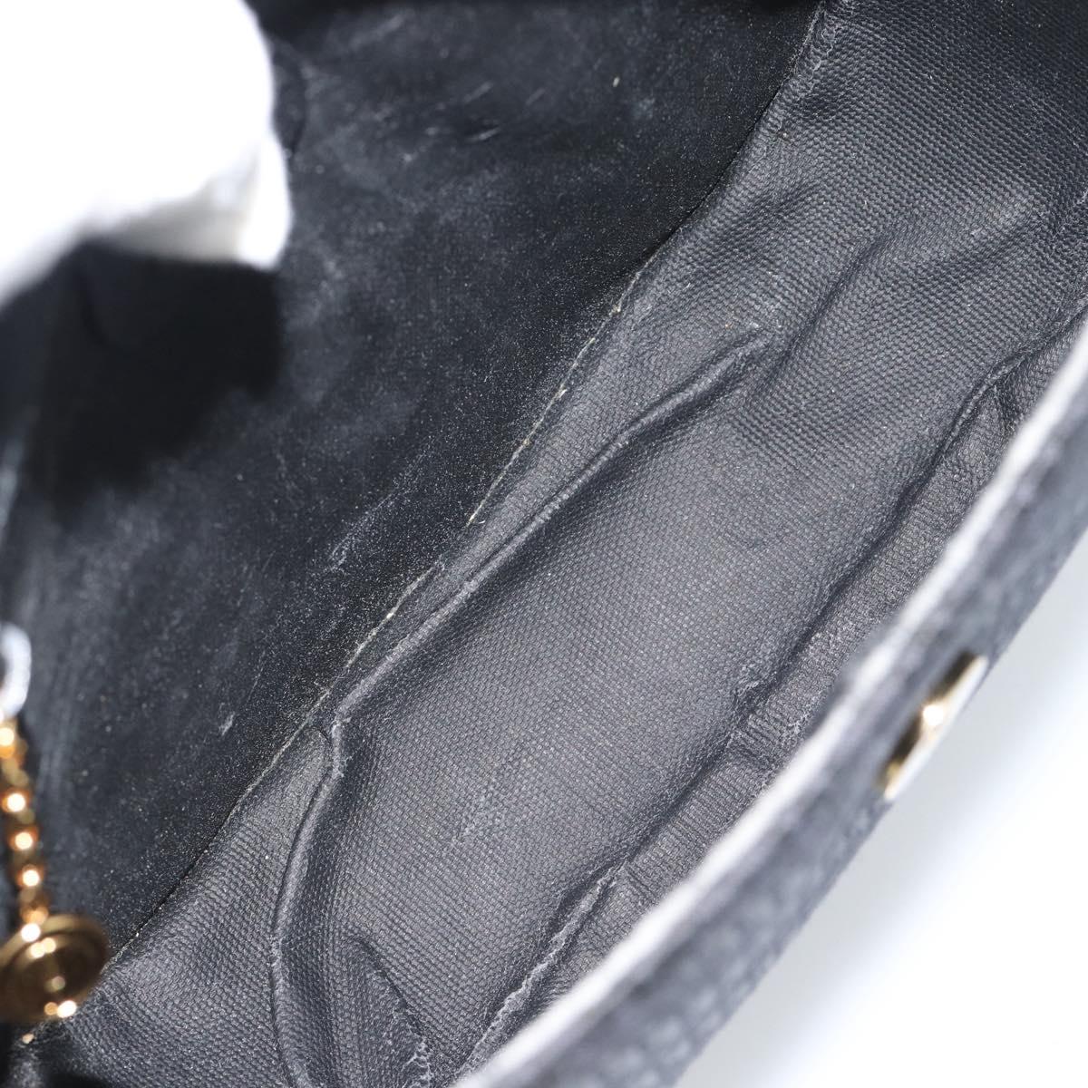 GUCCI Shoulder Bag Canvas Leather Black Gold 007 14 0074 Auth ka4851