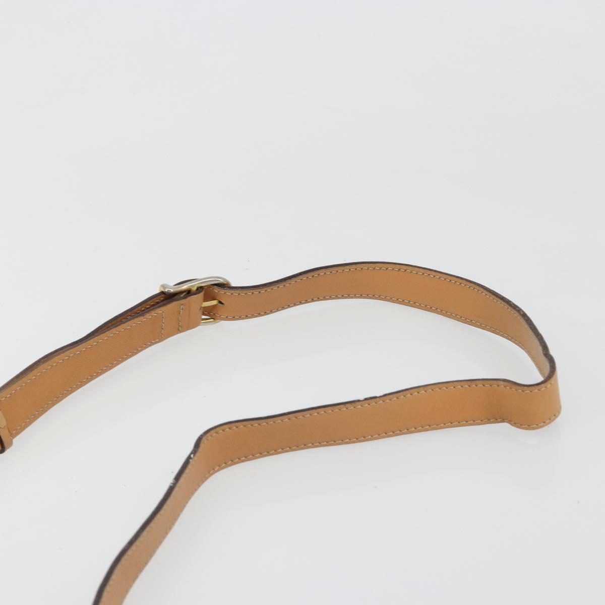 CELINE Macadam Canvas Shoulder Bag PVC Leather Brown Gold Auth ka4853