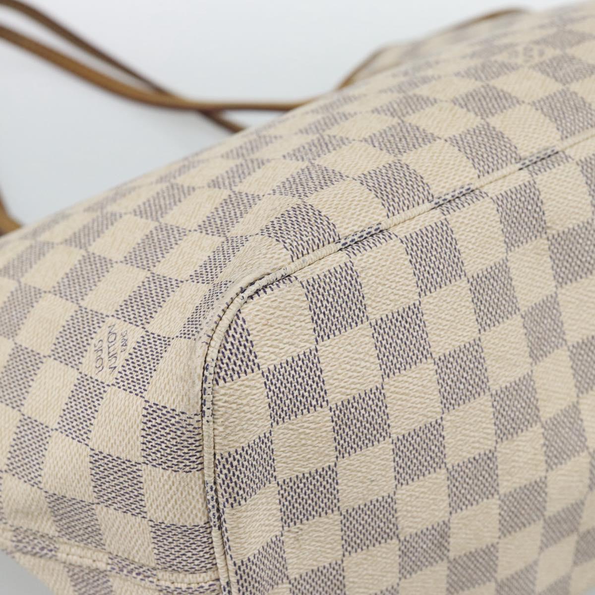LOUIS VUITTON Damier Azur Neverfull MM Tote Bag N41605 LV Auth ka4858