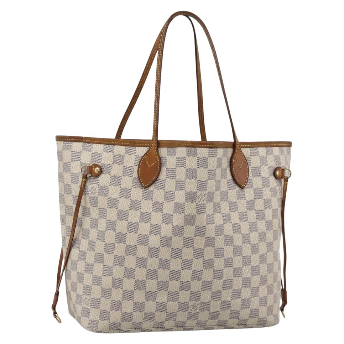 LOUIS VUITTON Damier Azur Neverfull MM Tote Bag N41605 LV Auth ka4858