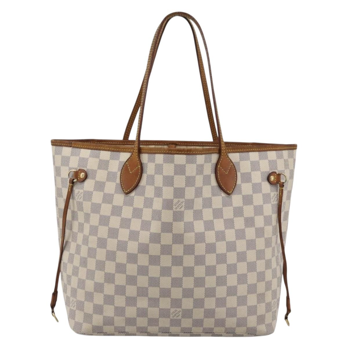 LOUIS VUITTON Damier Azur Neverfull MM Tote Bag N41605 LV Auth ka4858