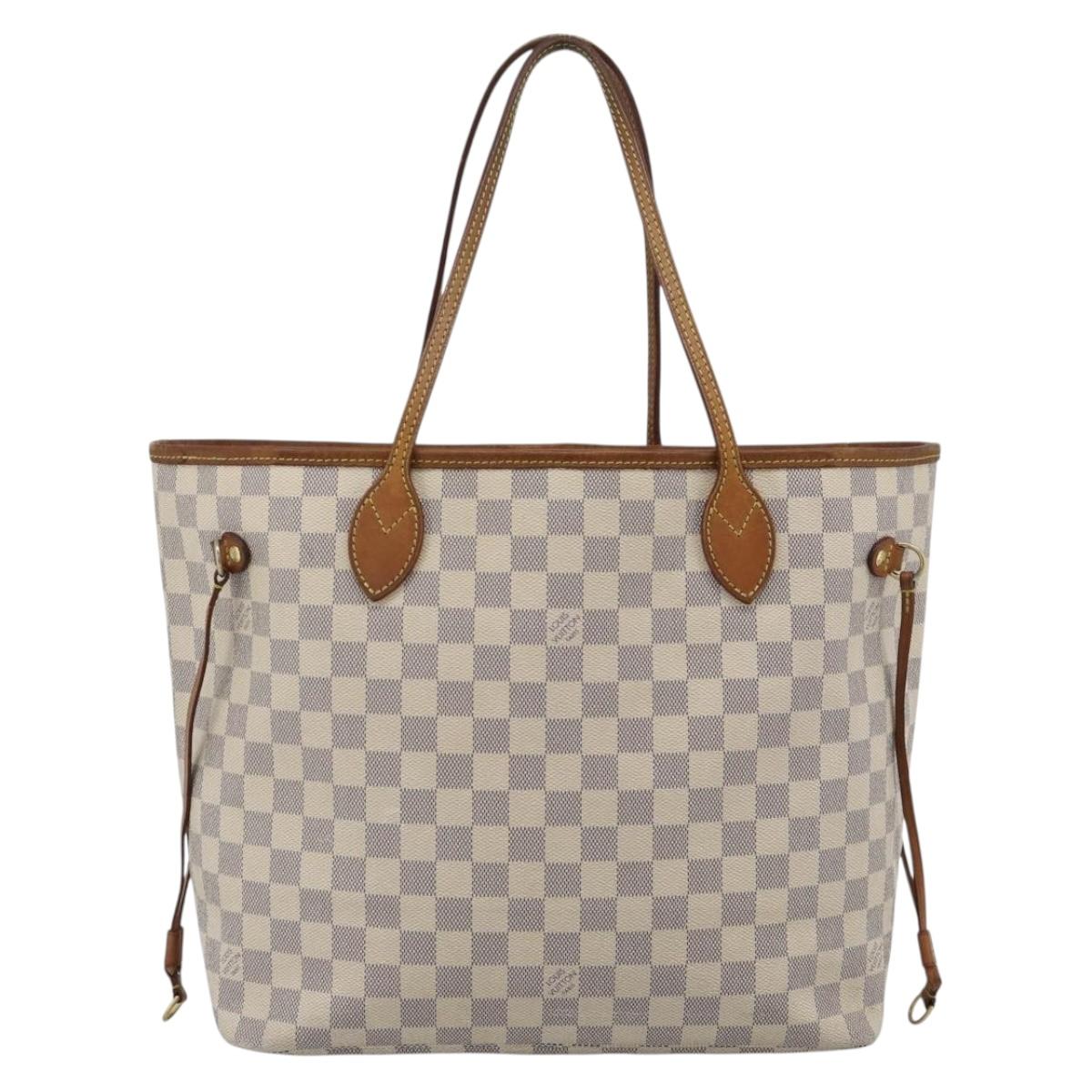 LOUIS VUITTON Damier Azur Neverfull MM Tote Bag N41605 LV Auth ka4858